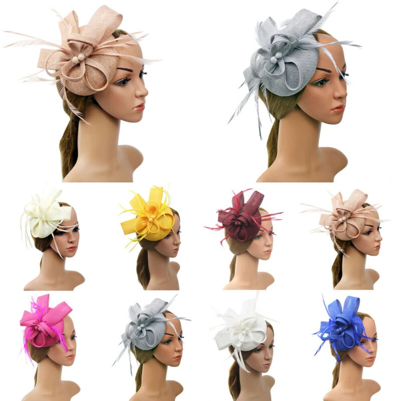 Ladies Flower Hair Top Hat Fascinator Woman Elegant Wedding Party Headpieces