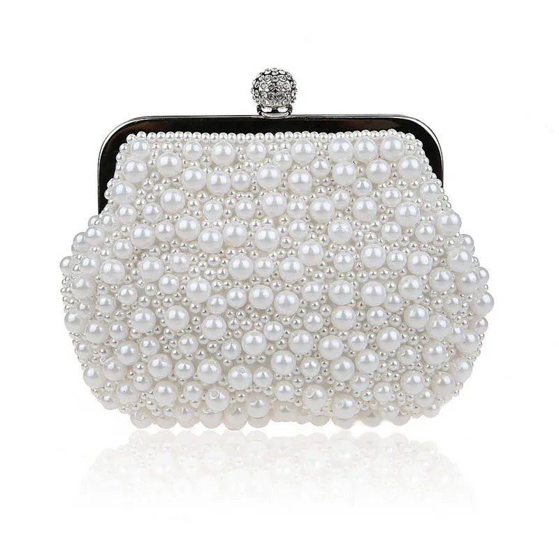 Полный бисером женские винтажные вечерние сумки имитация жемчуга shell формы женские сумки на ремне, украшенный бриллиантом клатч сумка для свадьбы WY42