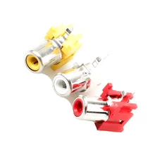 

3-color RCA single hole socket AV concentric socket audio and video socket LCD TV AV3 hole 15MM lotus head socket
