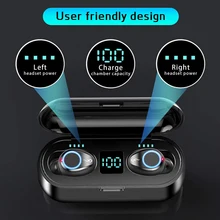 Écouteurs sans fil Bluetooth contrôle tactile étanche IPX7 LED affichage stéréo écouteurs dans l'oreille Double réduction de bruit écouteurs