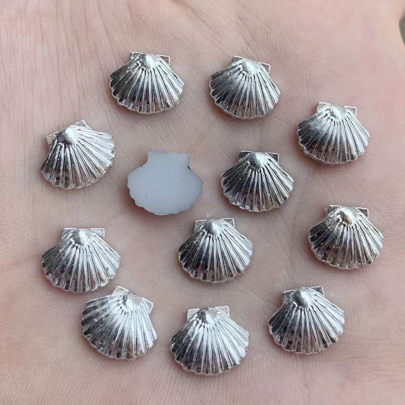 Silver Форма из смолы плоская подставка из горного хрусталя кристаллы, стразы камни DIY Свадебные украшения 40 шт 10*12 мм-HE13 - Цвет: Silver