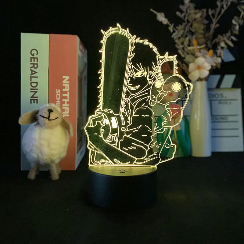 3d-ночник в японском стиле аниме бензопила светодиодный светильник для спальни