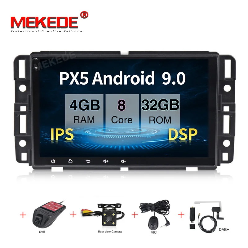 MEKEDE ips экран DSP Android 9,0 Автомобильный мультимедийный dvd gps плеер для GMC Chevrolet Chevy Yukon Sierra Tahoe Acadia Suburban