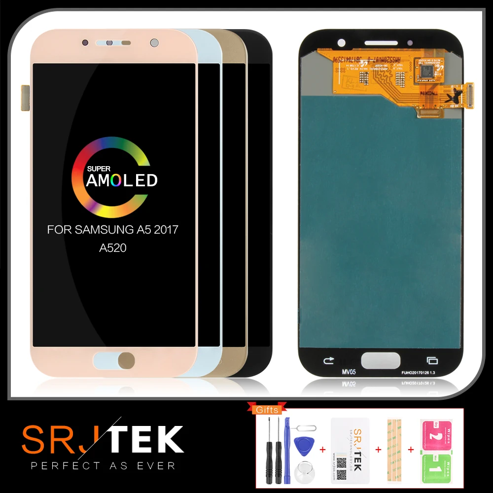 Оригинальный экран 5 2 дюйма Super AMOLED/TFT ЖК-дисплей для SAMSUNG Galaxy A5 2017 сенсорный с
