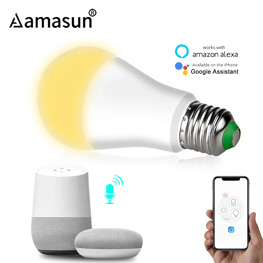 

15W Smart Wifi Bulb E27 B22 Dimmable Mobile App Voice Control Light Compatible Alexa Google Assistant Wake up Lamp Bombilla Wifi