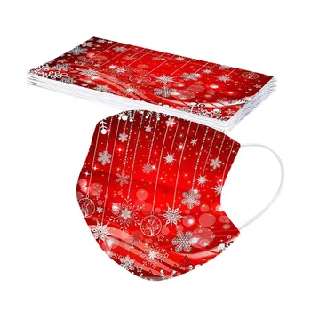 

10pc Disposable christmas Party Mask For Women Man Non Woven Mouth Mask High Quality Mixed Adult 3ply Ear Loop Face Masks