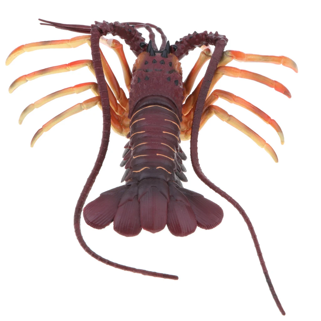 Plastic 15 Inch Spiny Lobster Ocean Creature Animal Model Figurine, Kids Teaching Toy Collectible