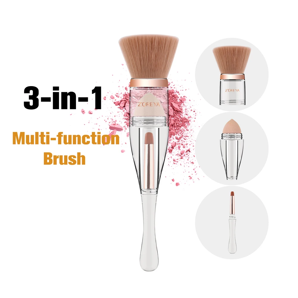 

Three-in-one Cosmetic Brush Multi-functional One-in-one Brush Outline Brush Plus Plaster Puff And Lip make up Brush makeup Tool