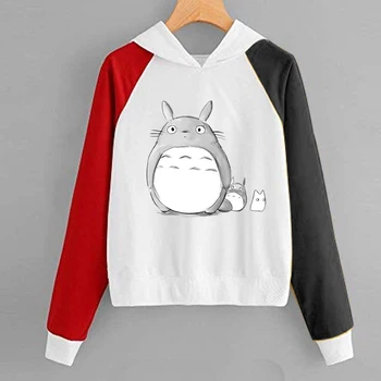 

2020 Spring New Style Harajuku Hooded Pullover Casual Sweatshirt Print Totoro Women Sweater Gothic Longsleeve Kawaii Hoodie