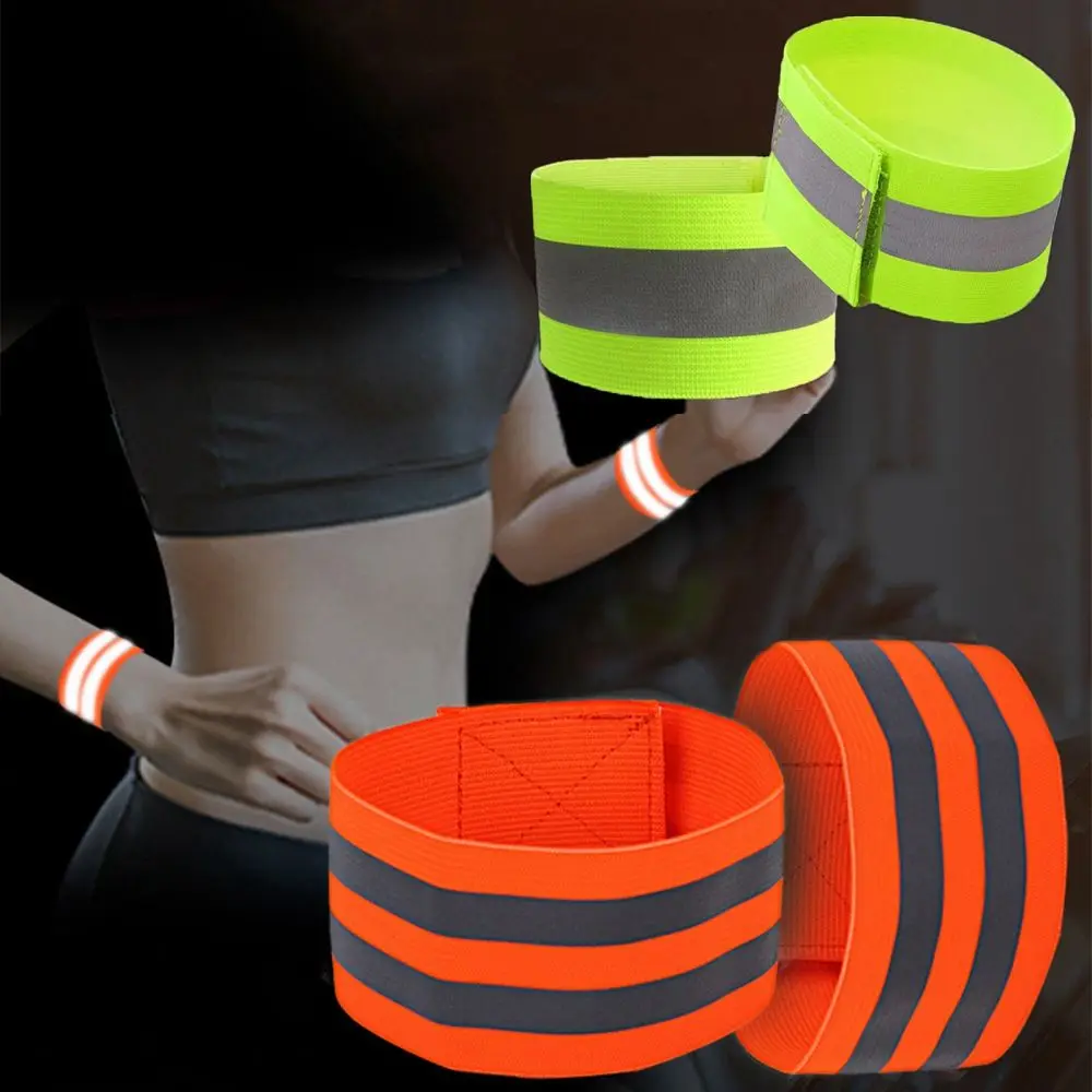 Running Fishing Cycling Reflective Strips Warning Wristband Safety Armband Bicycle Bind Pants Hand Leg Strap Tape | Спорт и