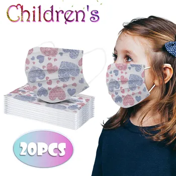 

20pcs children Disposable face mask industria Denta industria protective mask girls safe meltblown Elastic Ear Loop mouth Mask