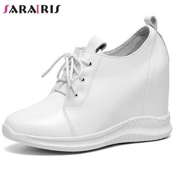 

SARAIRIS Brand New Fashion Female Lace Up Increasing Height Consise Office Casual Pumps Spring Autumn Pumps Women Shoes Woman