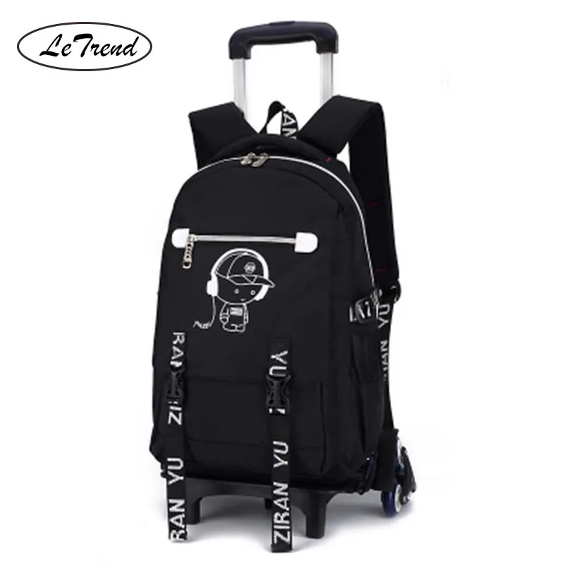 

LeTrend Multifunction Student Shoulder Trolley Travel Bags Detachable Children Cute Cartoon Cabin backpack