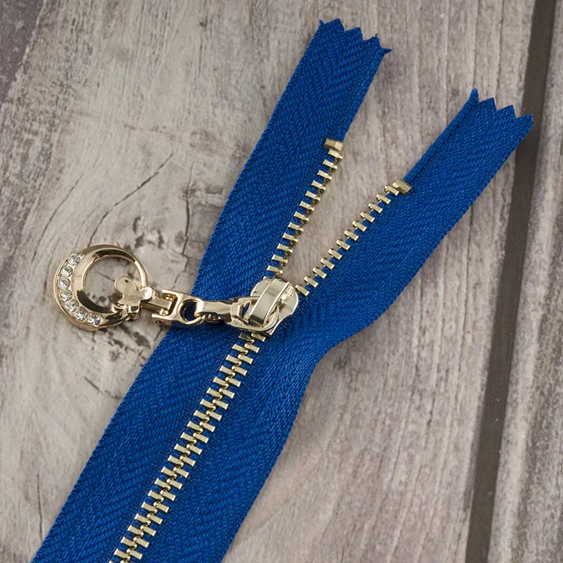 Blue GT Meetee 5 шт. 15/20 см 3# металлическая молния закрытый конец цвета: золотистый, серебристый зуб Луна Тяговая головка замка застежка-молнии, самодельный сумок Костюмы швейные принадлежности ZA005 - Цвет: Blue GT