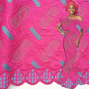 

Swiss Voile Lace In Switzerland African Swiss Dubai 100% Cotton Lace Fabric Fushia Pink Embroidered Nigerian Dry Lace Fabric