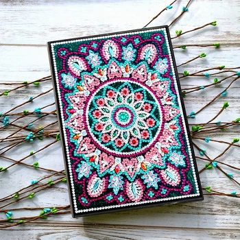 

5d Diy Full Diamond Painting Notebook Journal Rhinestone Partial Round Diamond Painting Christmas School Diary A4A5A6 Size HM018