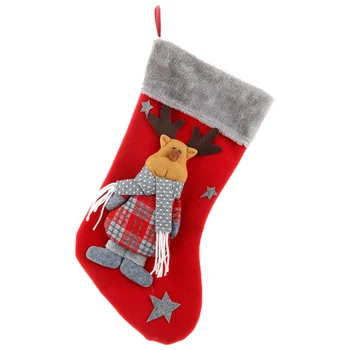 

DIY Large Capacity Gift Packaging Tree Hanging Christmas Stockings Fireplace Decor Home Print Multifunction Party Candy Pouch 3D