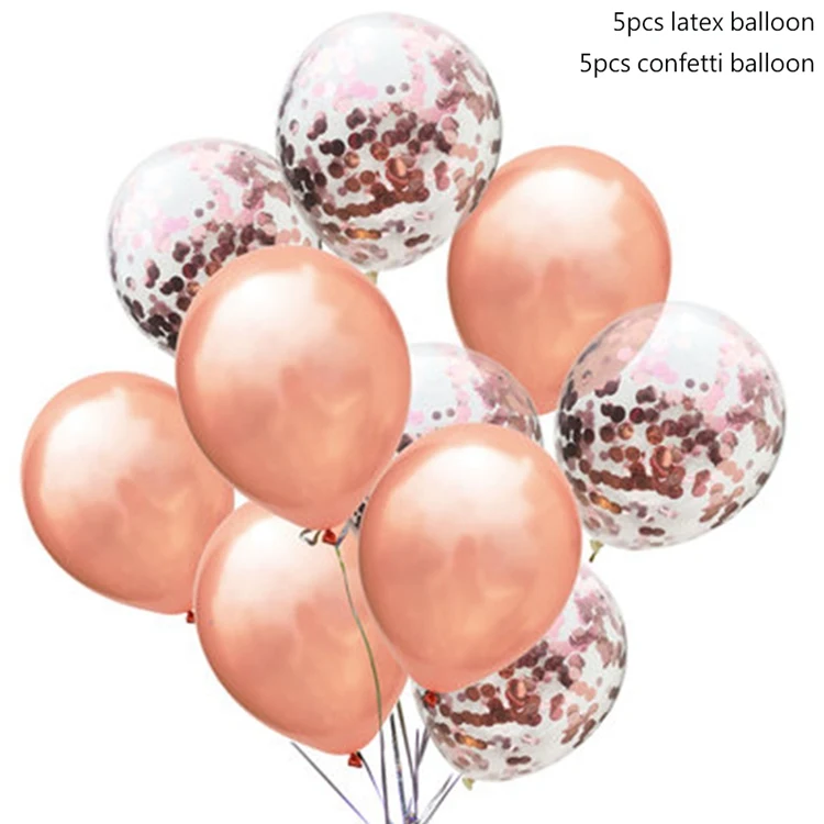 Rose Gold Set 3 Йориу латексный шар свадьба с днем рождения конфетти для воздушного шара воздушные шары из фольги День рождения украшения Дети взрослый ребенок душ мальчик - Цвет: Rose Gold Set 3