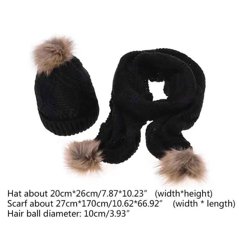 Для женщин зимний шарф шапка комплект ромб вязать помпоном с манжетой Кепки шаль
