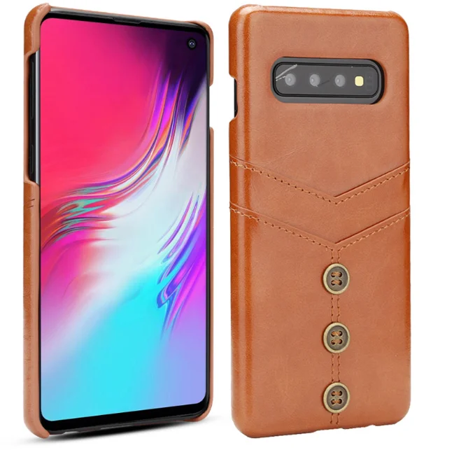 Тонкий кожаный чехол-бумажник для мобильного телефона samsung S10/S9Plus