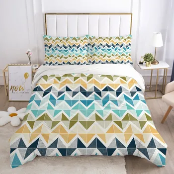 

3D Rhomboid Pattern Design Duvet Cover Set Bedding Set Comforter Cases and Pillow Covers Full Twin Double Single Size Bedclothes