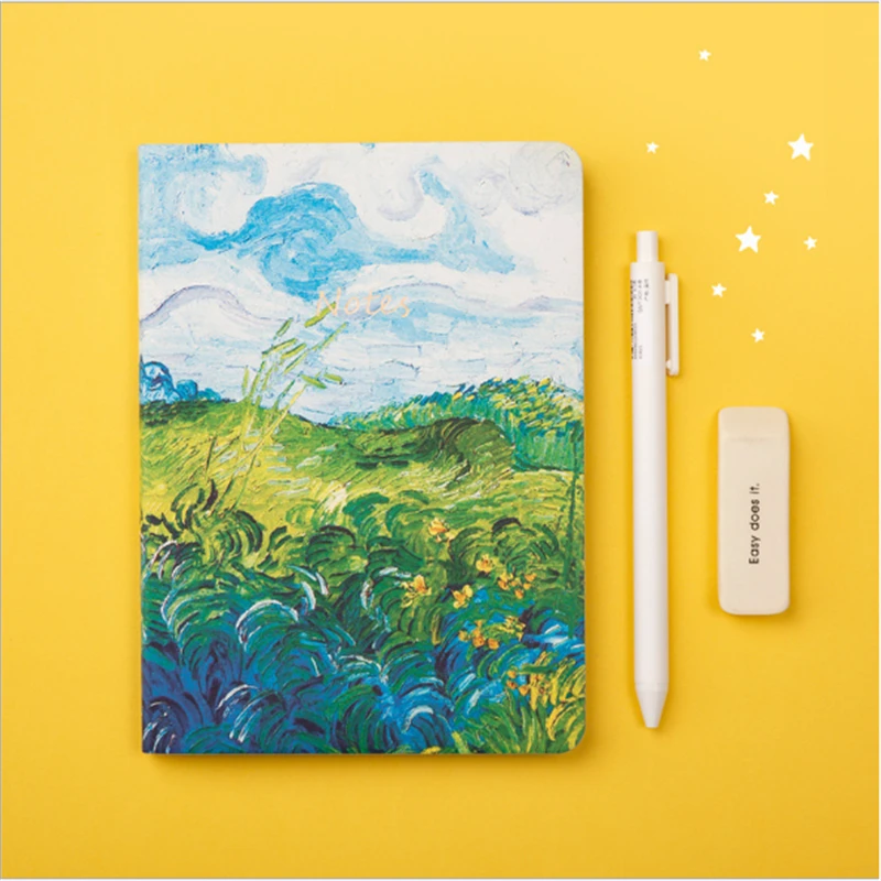 Oil Painting Soft Cover Notebook 32K Portable Diary Notepad Dotted Grid Blank Planner Agendas Mind Mapping kawaii a5 notebook agenda 2023 planner time diary organizer notepads блокнот pu soft cover schedule for office school stationery