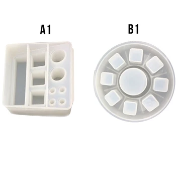 

Diy Crystal Epoxy Mould Square Checked Lipstick Storage Box Lipstick Storage Mould (244-1) Silica_gel Silicone Mould