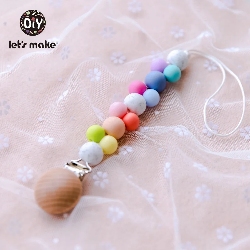 Pacifier От компании Let's Make, который учится ходить Еда Класс силиконовые прорезывания зубов игрушки, не содержащие БИСФЕНОЛ Силиконовые бусы, детские товары, Paicifer зажимы Рождественский подарок набор - Цвет: Pacifier