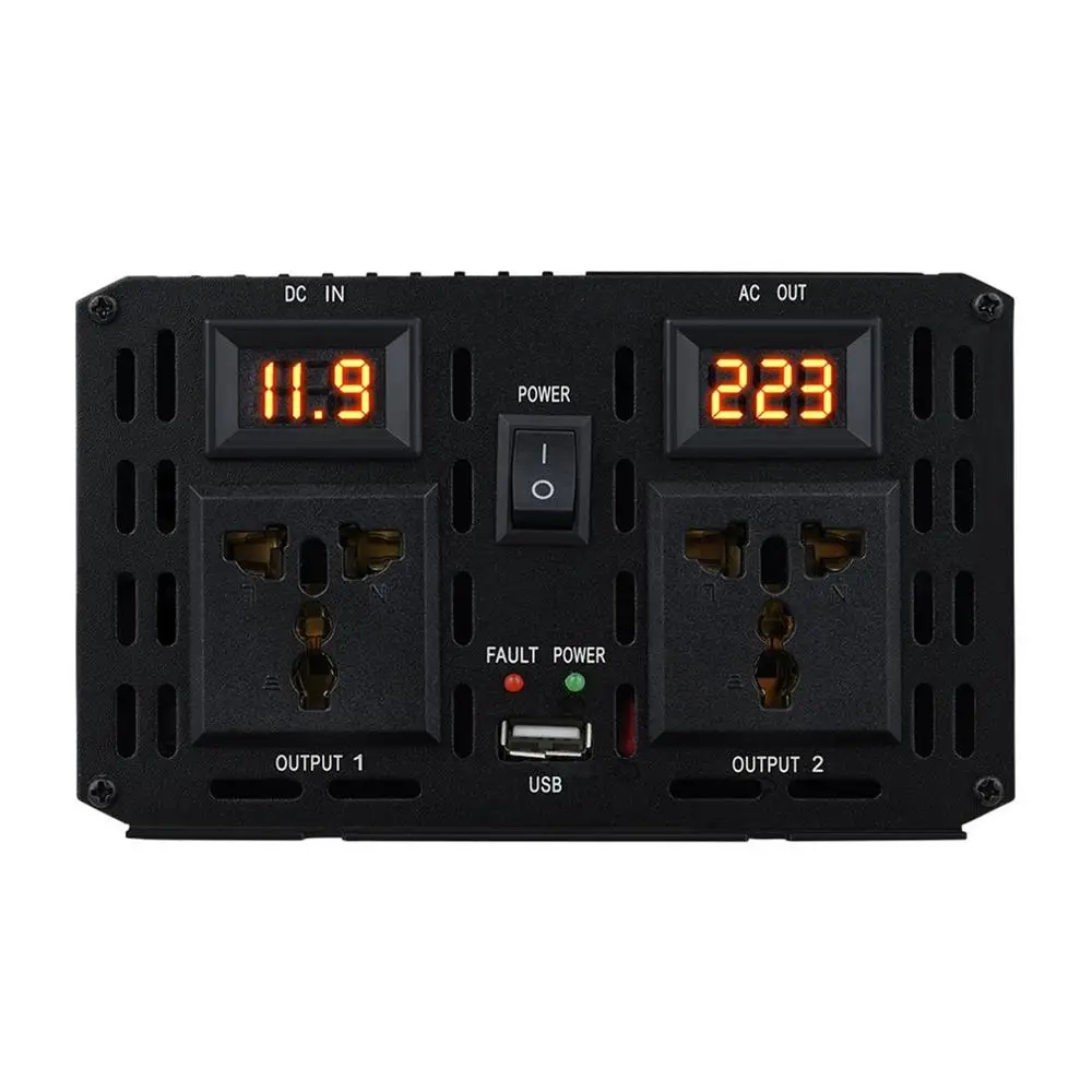 Бытовой инвертор 12 V-220 V 2000W трансформатор напряжения цифровой Чистая синусоида Инвертор с кондиционированием воздуха