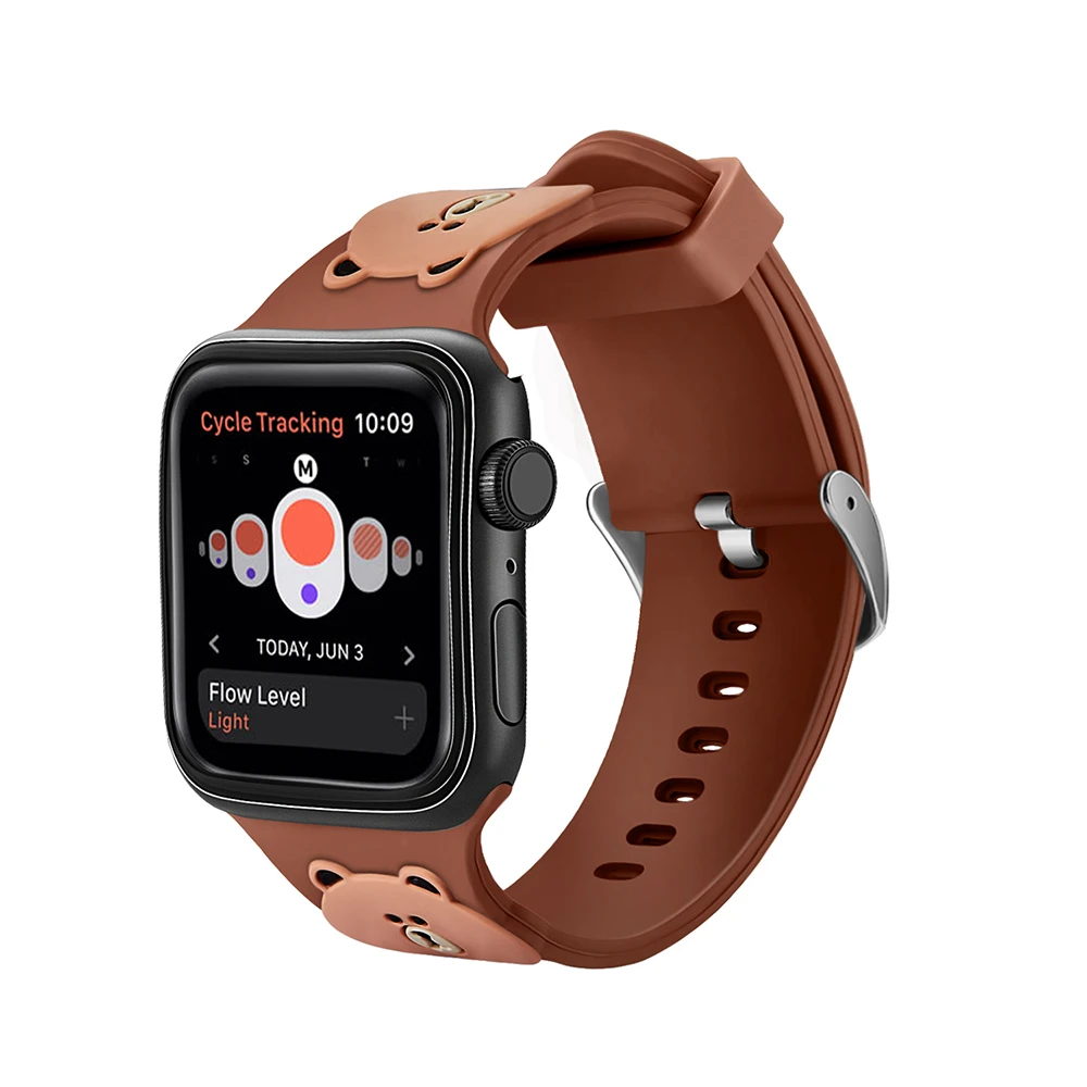 UEBN силиконовый ремешок Винни-Пуха для Apple Watch Series 38 мм 42 мм 40 мм 44 мм ремешок для часов iWatch 2 3 4 сменный Браслет