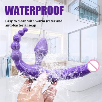 Strapon Dildo Vibrator for Couples Erotic Intimate Goods Double Penetration 10 Speed Anal Vibrator Sex Toys for Women 5