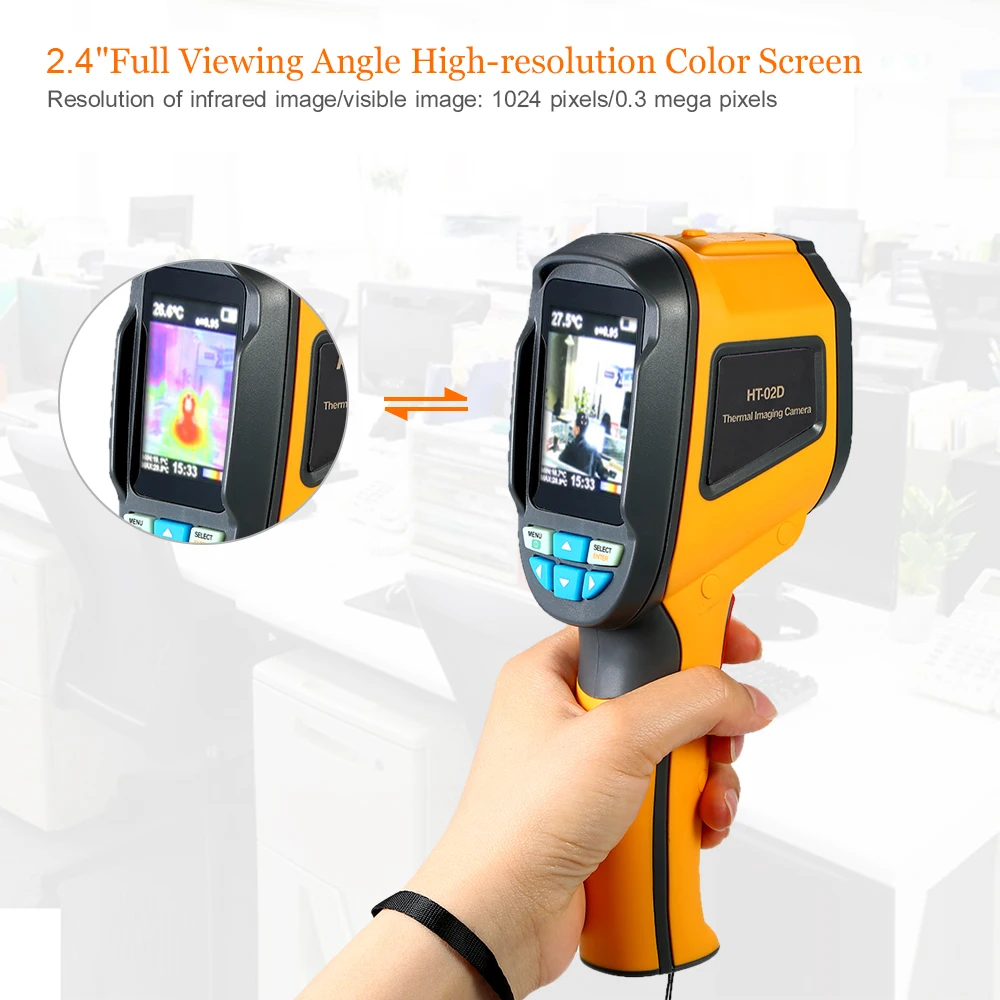Durable Handheld Thermal Imaging Camera Infrared Imager Thermometer 1024pixels 