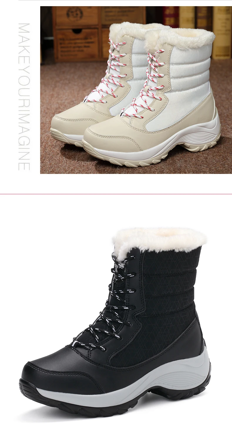 Женские ботинки; Сезон Зима; теплые зимние ботинки; высококачественные кожаные ботинки до середины икры; коллекция года; женская зимняя плюшевая обувь; Botas Mujer