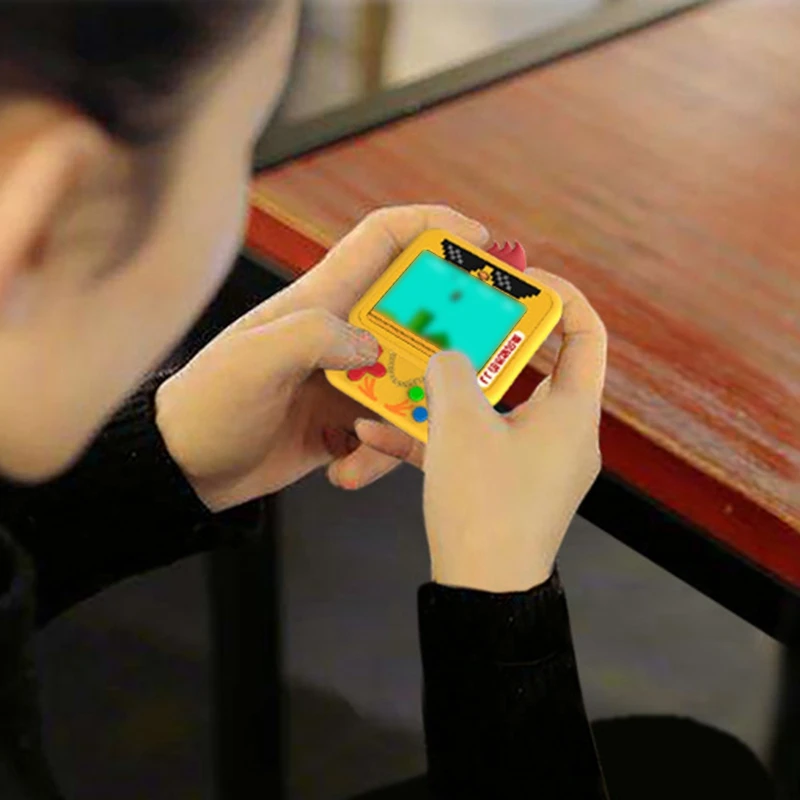2021 W1 Mini Retro Chick Handheld Game Console Built-In Rpg/Act/Avg.Etc Classic Game, Backpack Pendant Chick Game Console
