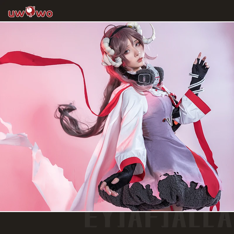 Flash Sale Arknights Eyjafjalla Cosplay Costumes Little Sheep Dress Costume Women Lovely Halloween Party H |