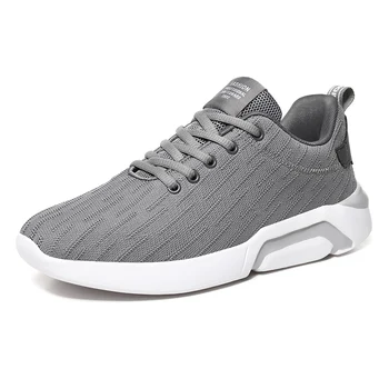 

Men Mesh Sneaker Breathable Solid Simple Style Thick Sole Comfortable Height Increase Lace-Up Anti-Slip Male Sport Shoe