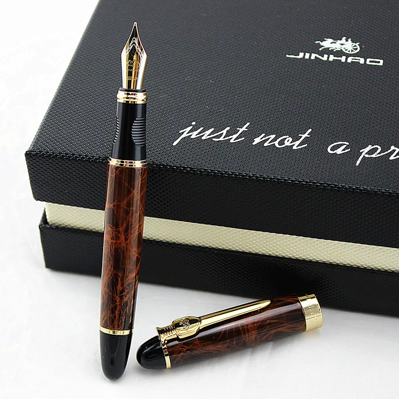 JINHAO X450A металлическая перьевая ручка 0,5 мм перо офисные школьные канцелярские принадлежности подарок для письма бизнес чернильная ручка - Цвет: W