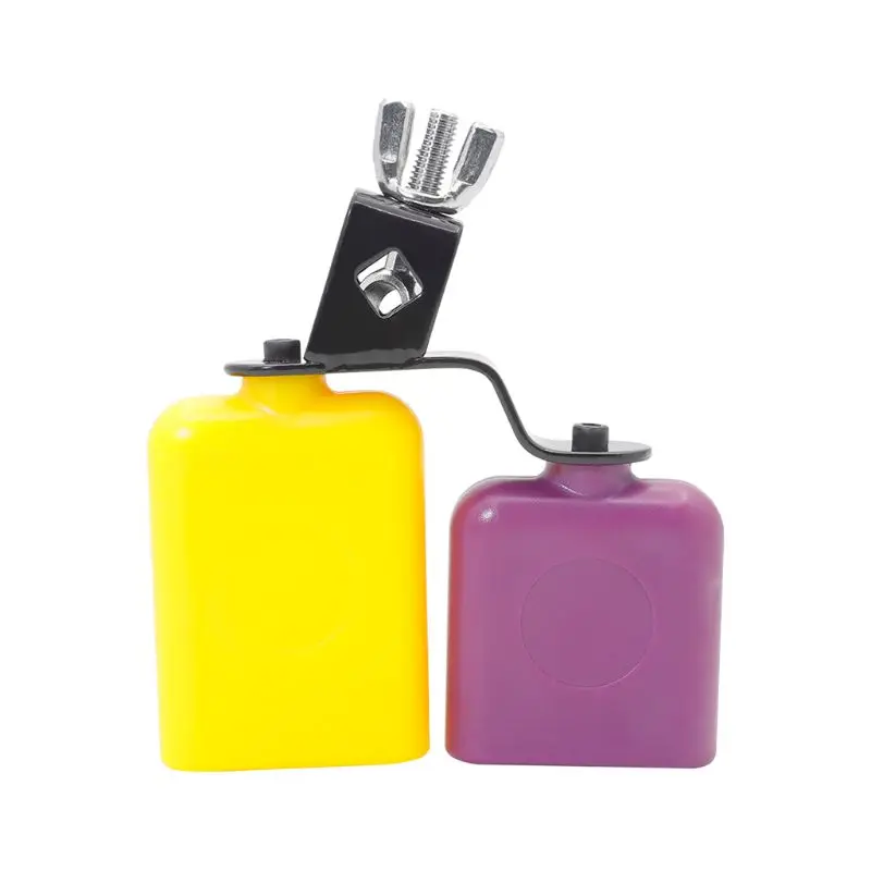 

yellow & Purple Cowbell Cow Bell Wooden Fish Cattle Bell for Cheers Sport Y1QE