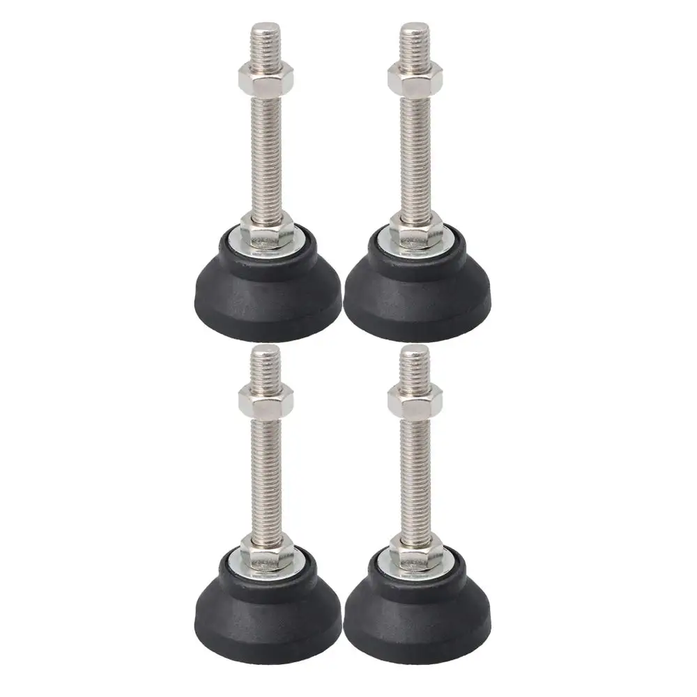 

Home Adjustable Fixed Threaded Pole Leveling Foot Leg Leveler 60mm Base Dia M12x80mm for Tables to Adjust Height Pack of 4