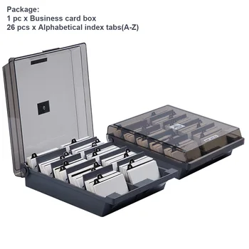 

Large Capacity Office Home Business Card Box Alphabetical Hospital School ABS Storage Translucent Classification Holder File
