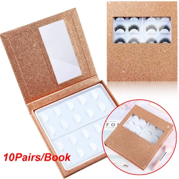 

10Pairs Eyelash Storage Book Packaging Box Eyelashes Sample Catalog Display Card Cosmetic Container Makeup Display