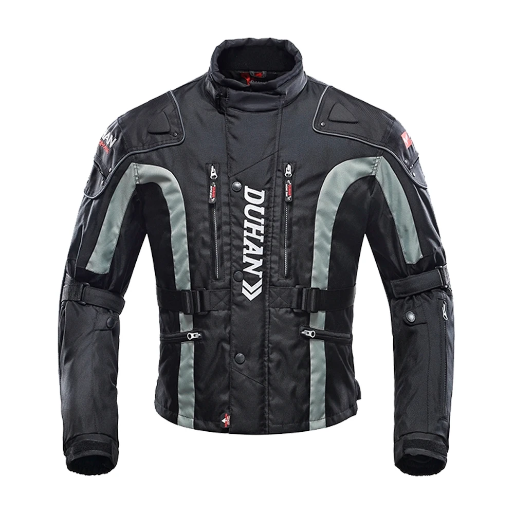 023 Black Jacket DUHAN мотоциклетная куртка для верховой езды ветрозащитная мотоциклетная Защитная Экипировка для всего тела осенне-зимняя мотоциклетная одежда - Цвет: 023 Black Jacket