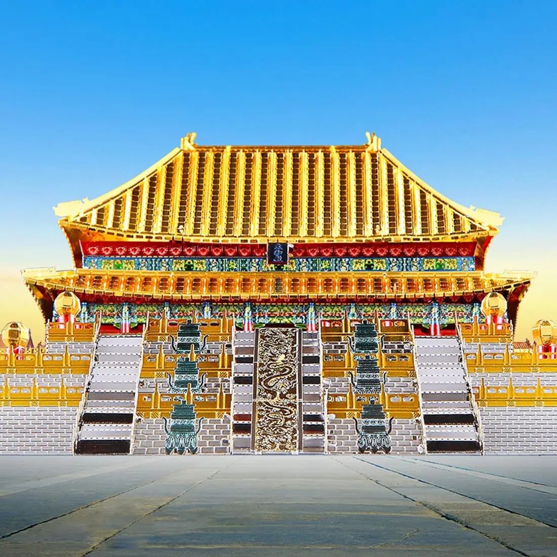 Hall of Supreme Harmony Tang Райская Строительная модель наборы DIY 3D металлические Пазлы сборные Пазлы игрушки модели строительные наборы