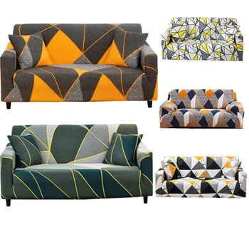 

Geometric Style Couch Cover Elastic Geometric Patterns Sofa Cover Slipcovers Printed Sofa Slipcover Home Decoration