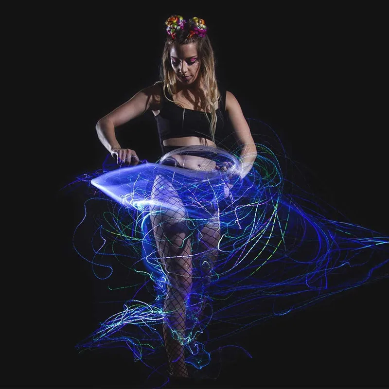 Disco Dance Whip Party Led Fiber Optic Dancing Whips Rechargeable Glowing whip 360&deg; Swivel Rave EDM