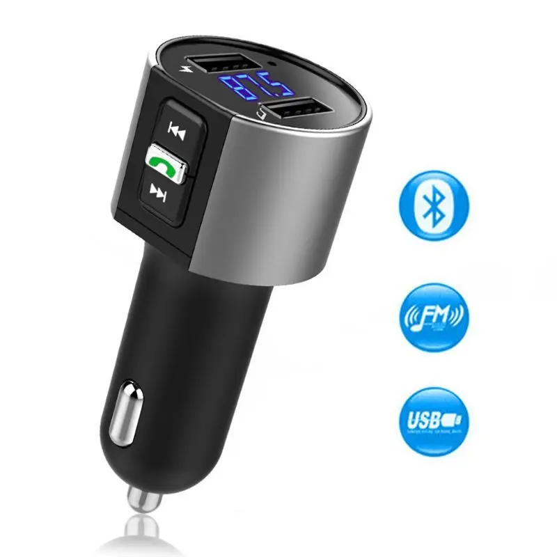 Беспроводной автомобильный Bluetooth fm-передатчик MP3-плеер адаптер автомобильный комплект 2 USB зарядное устройство