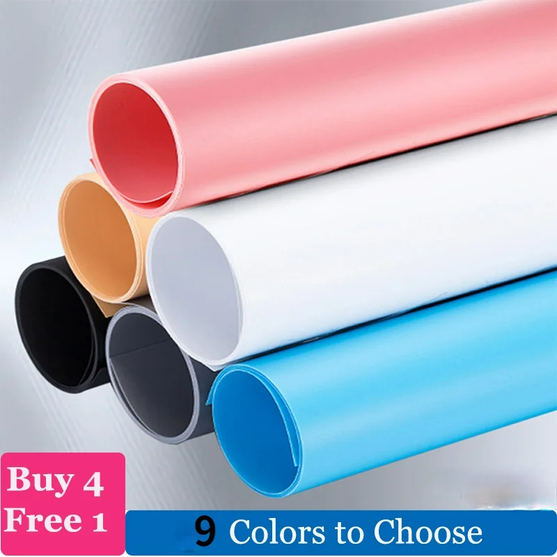 

【 BUY 4 GET 1 FREE 】Solid Color Backdrop Pvc Photography Studio Background Shooting Props Waterproof Dustproof PVC