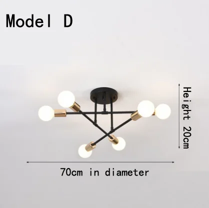 Modern Creative Lighting Warm And Romantic Golden Bedroom Modern Minimalist Personality Living Room Dining Room Ceiling Lamps Model D