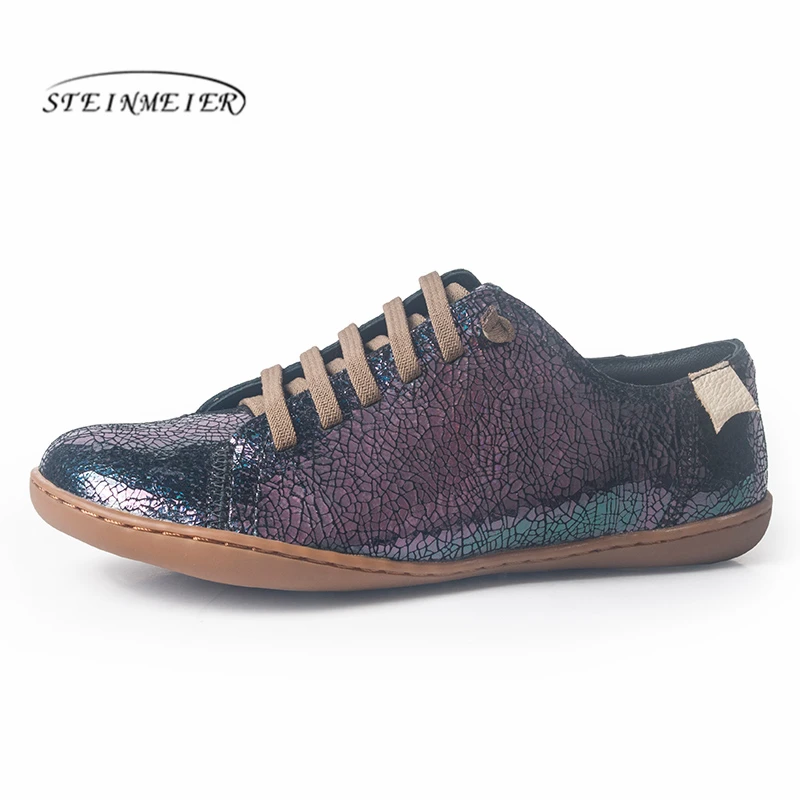 Women Summer Flat Spring Leather Casual Barefoot Sneakers Slip On