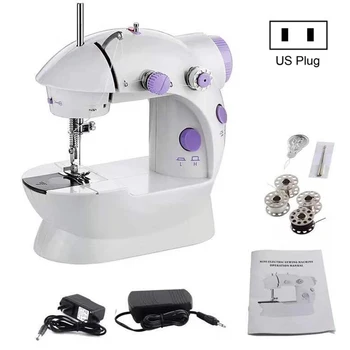 

Mini Electric Handheld Sewing Machine Dual Speed Adjustment with LED Light Foot Double Threads Pedal Sewing Machine new